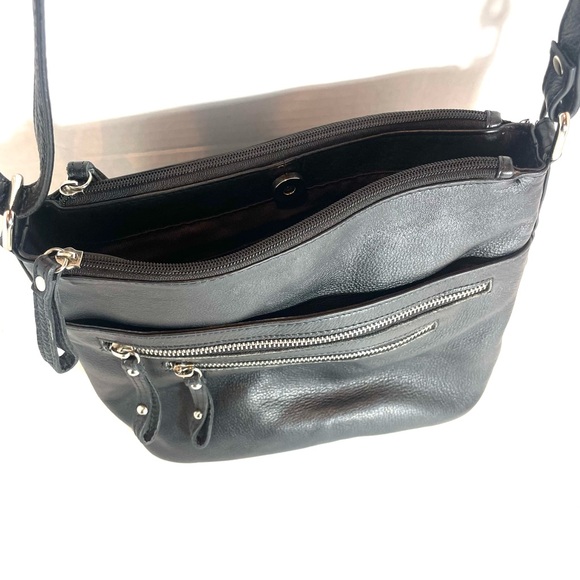 Great American Leather Works Black Leather Crossbody Bag Travel Vacation - Picture 12 of 12